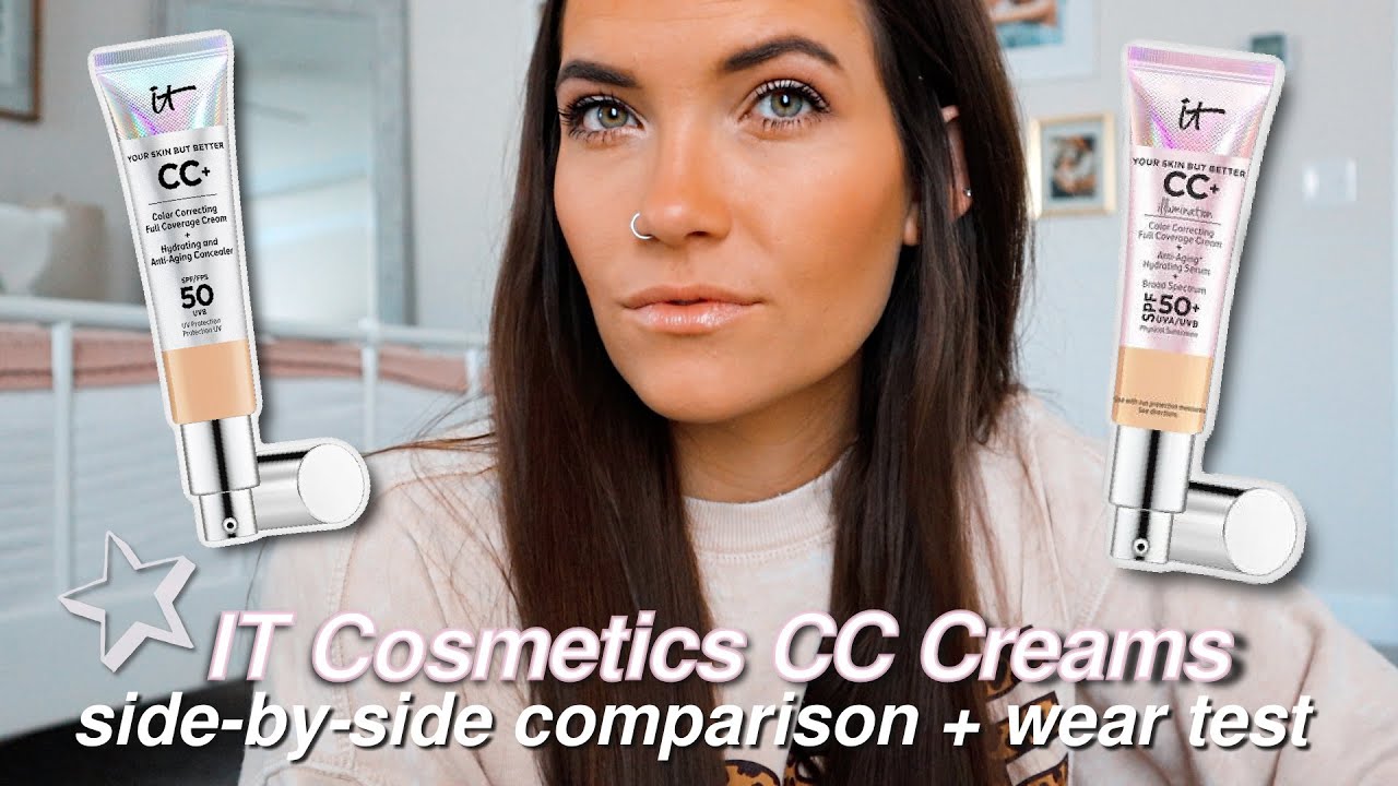 IT COSMETICS CC+ CREAM VS. CC+ ILLUMINATION || Side-By-Side Comparison / Review + 12 Hour Wear Test