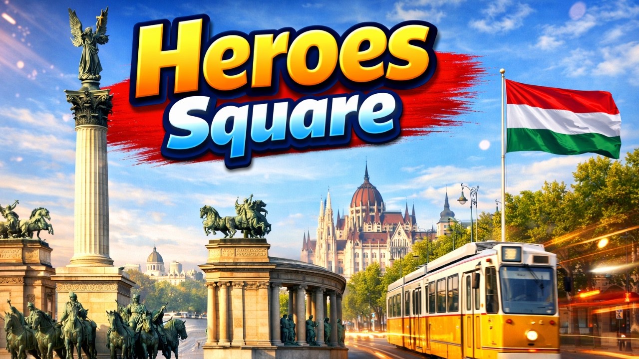 Heroes Square Budapest - Hungary and Andrassy Avenue