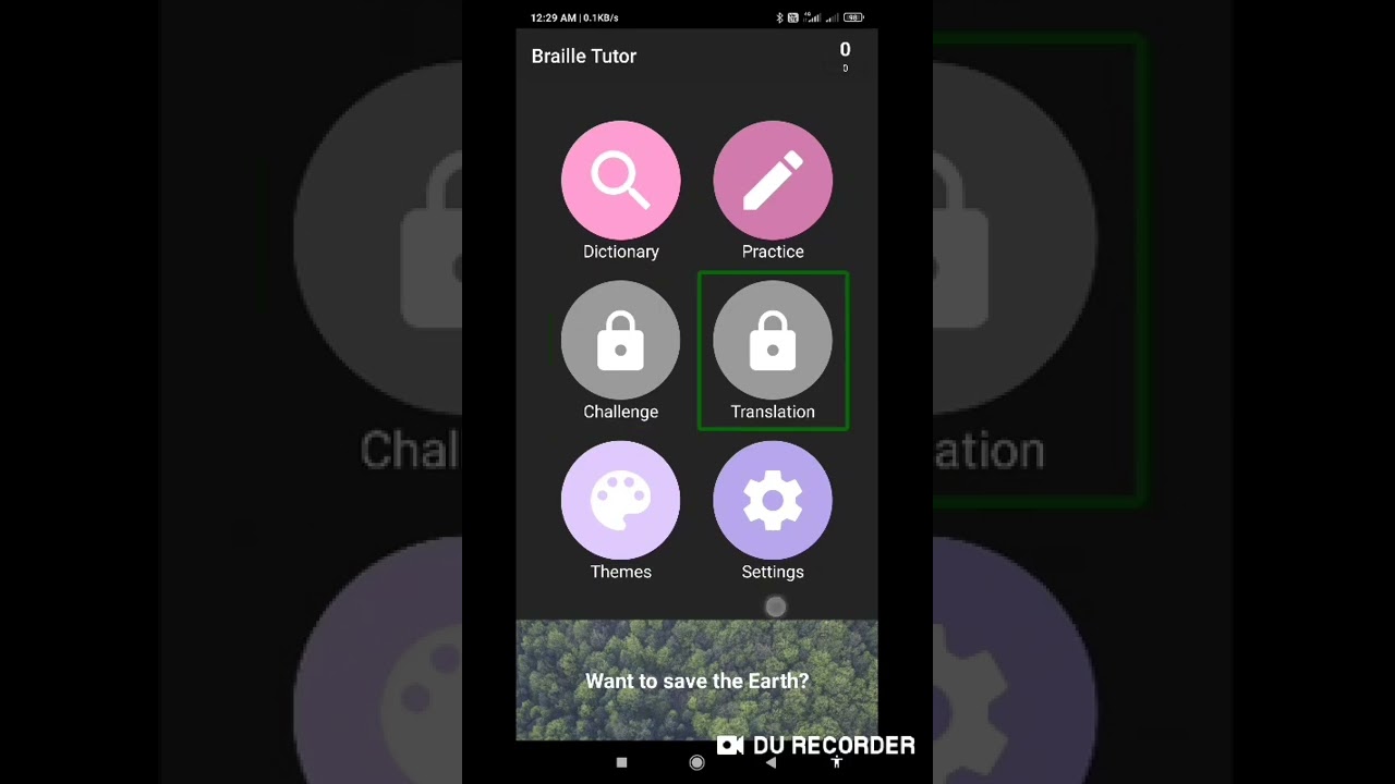 Very useful app learn Braille using Android brail tiping alphabets number punctuation vith TalkBack
