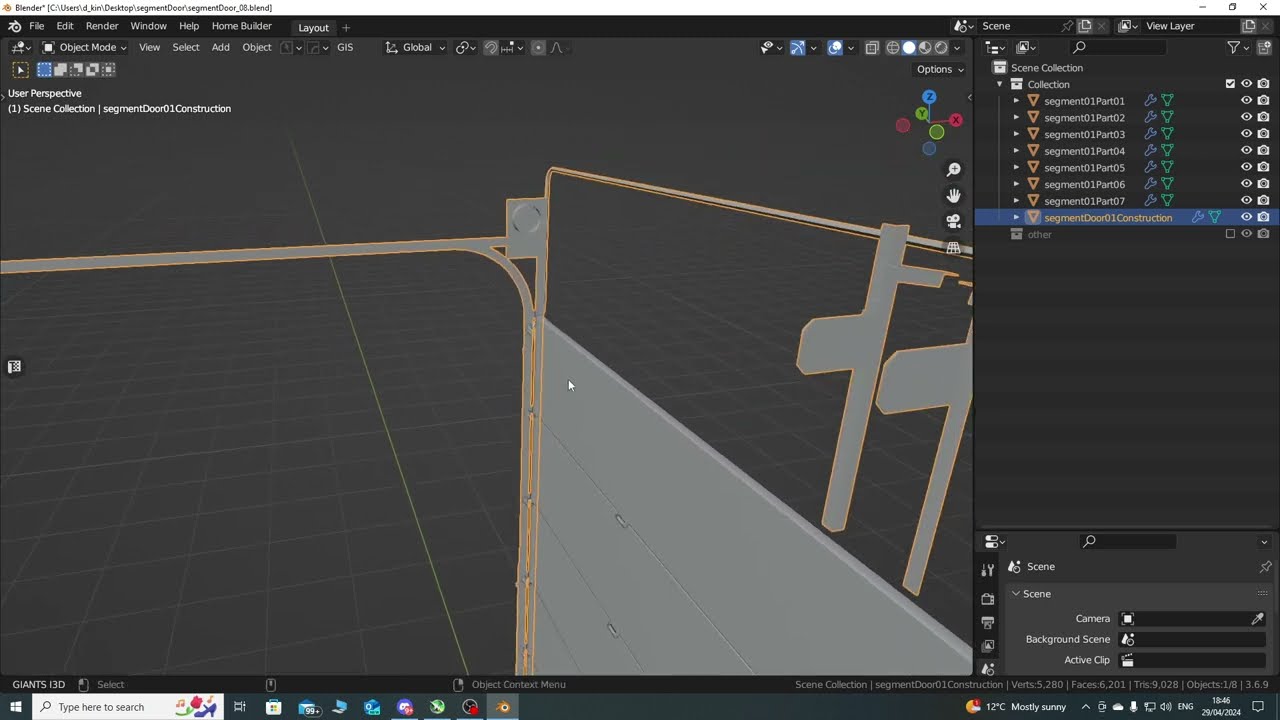 Анимация секционных/сегментных ворот в Blender для FS 22