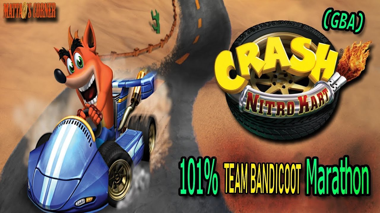 Crash Nitro Kart (GBA vers.) 101% TEAM BANDICOOT Full Campaign [No Commentary]