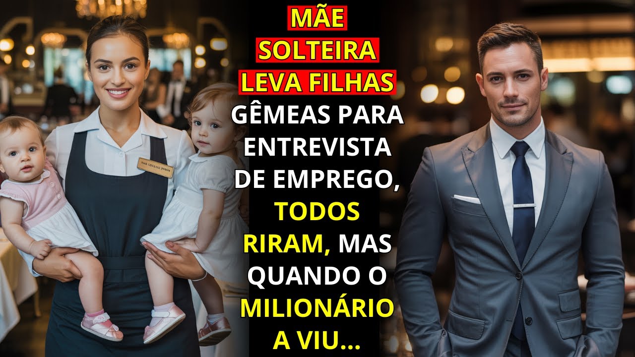 MÃE SOLTEIRA LEVA FILHAS GÊMEAS PARA ENTREVISTA DE EMPREGO TODOS RIRAM, MAS QUANDO O MILIONÁRIO VIU…