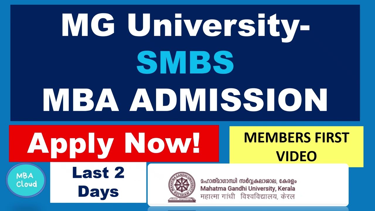 MG University-SMBS-  MBA Admission
