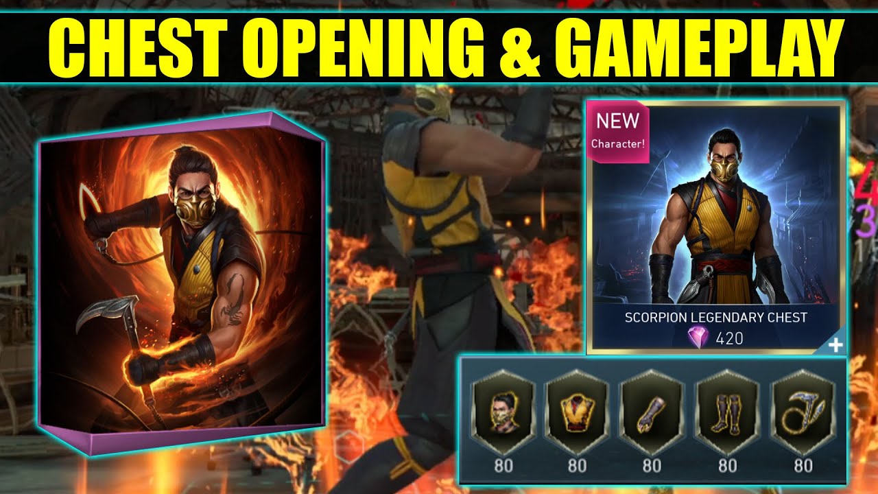 Scorpion Chest Opening & Lv 80 Gears Gameplay Injustice 2 Mobile