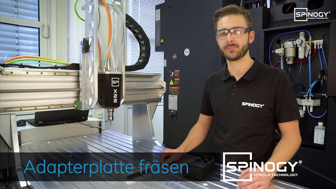 Fräsen einer Adapterplatte mit einer SPINOGY X22-QTC Motorspindel und Sorotec AL-Line Heavy Gantry