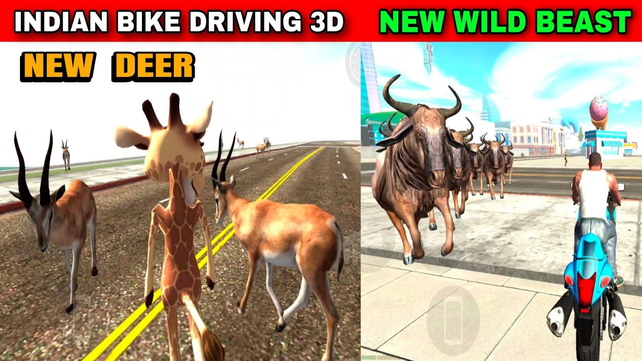New Wild Beast + Deer Cheat Code Update | Funny Gameplay Indian Bikes Driving 3d 🤣🤣