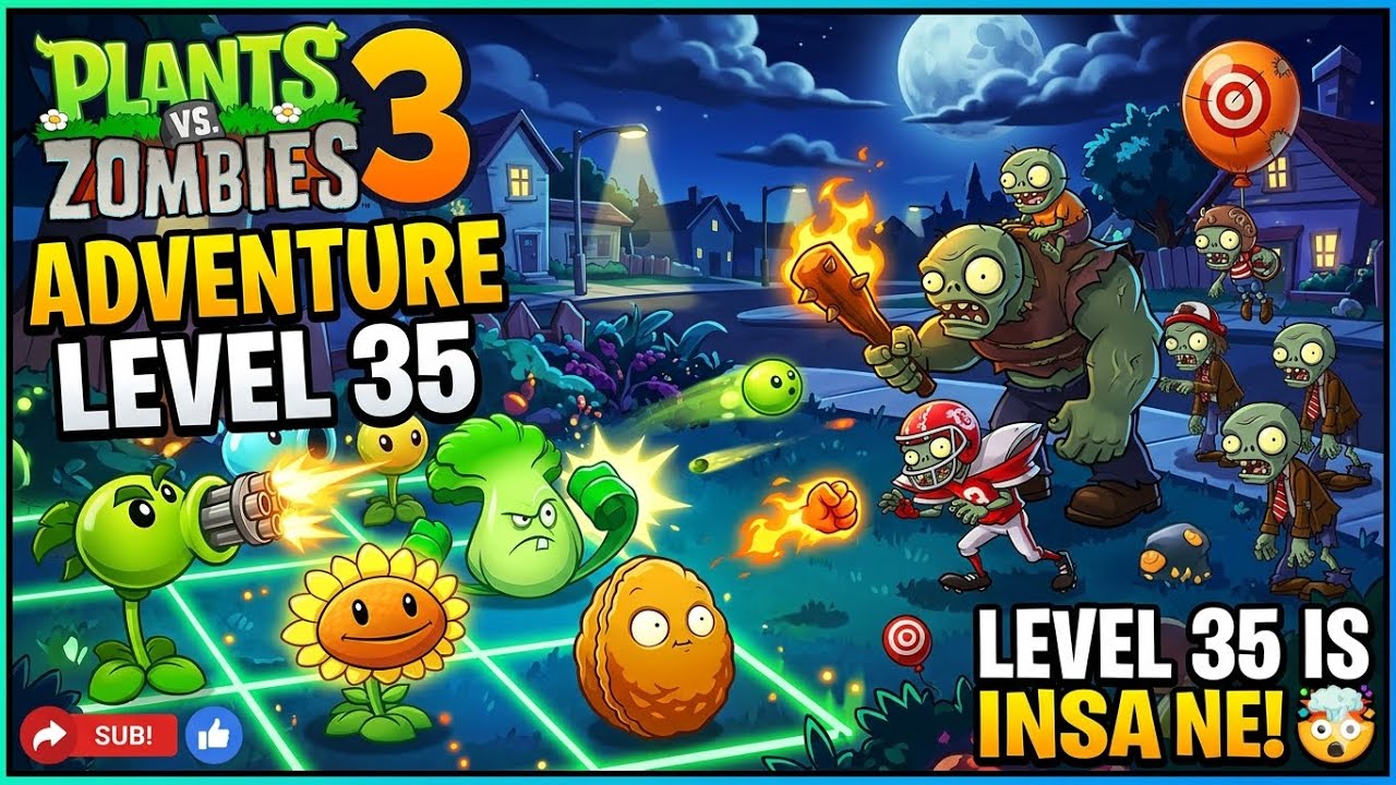 Plants vs Zombies 3 Level 35 Walkthrough - How to Beat Level 35 (No Money Spent)