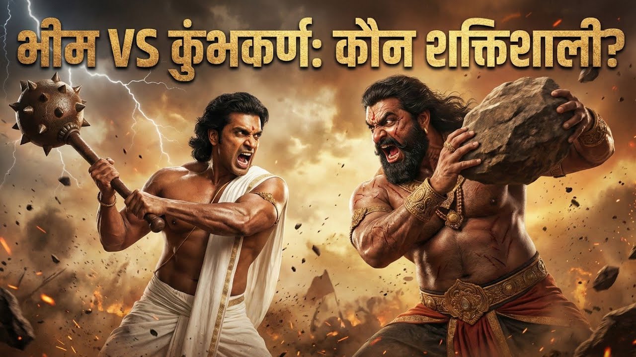 भीम vs कुंभकर्ण: अगर यह युद्ध हुआ तो किसकी मौत पक्की? 😱 10,000 हाथियों का बल vs पहाड़ जैसा असुर!