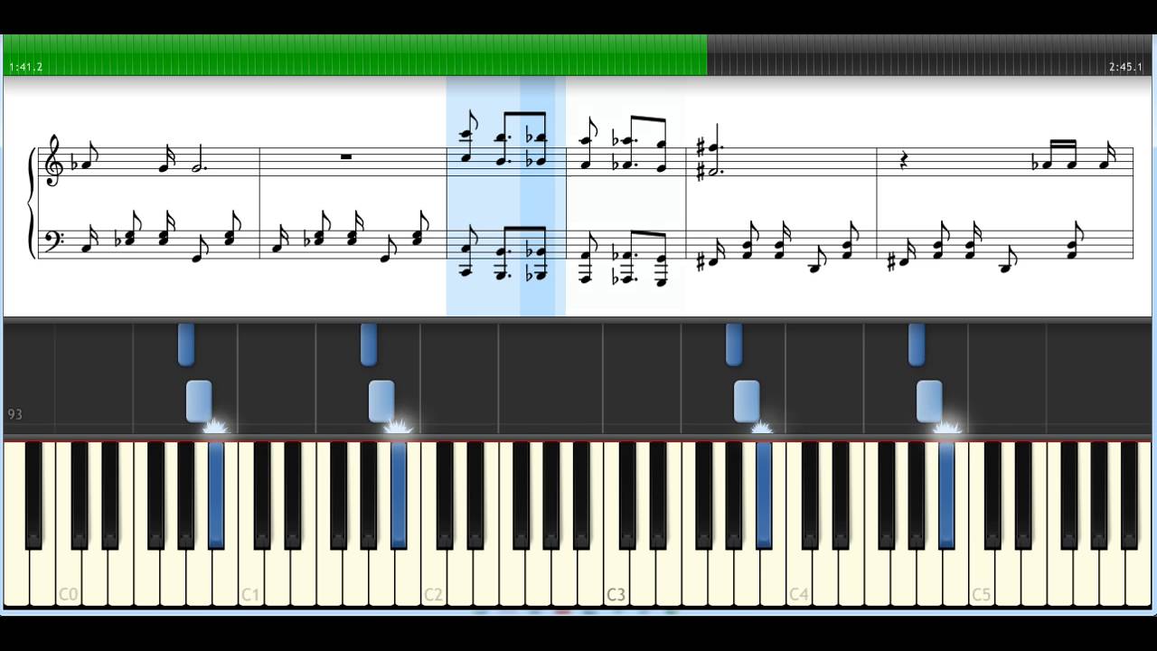 Brasileirinho  - chorinho (Piano Tutorial) (Synthesia) (Partitura)