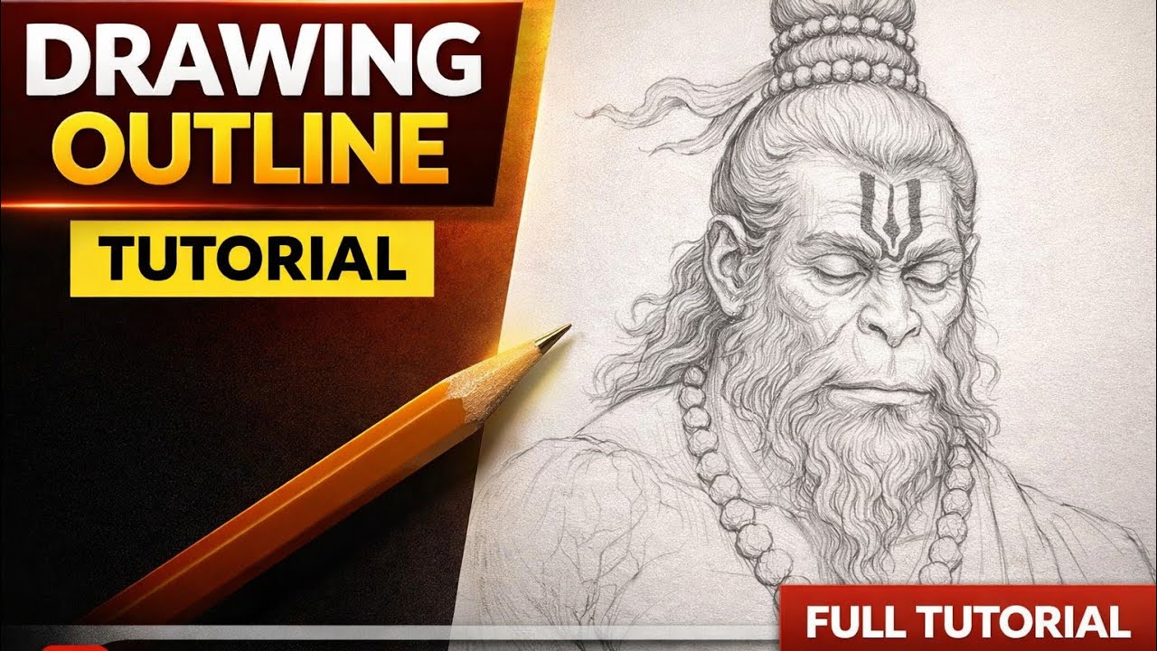 I Drew Bajrang Bali Ji | Outline Tutorial ✍️🔥
