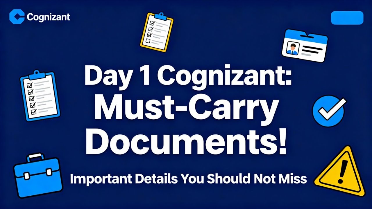 Cognizant Day 1: Важные документы, которые нужно носить с собой || Ошибки, которых следует избегать