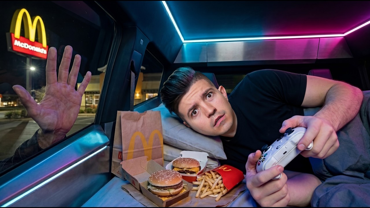 Living 50 Hours in a Self-Driving Cybertruck!