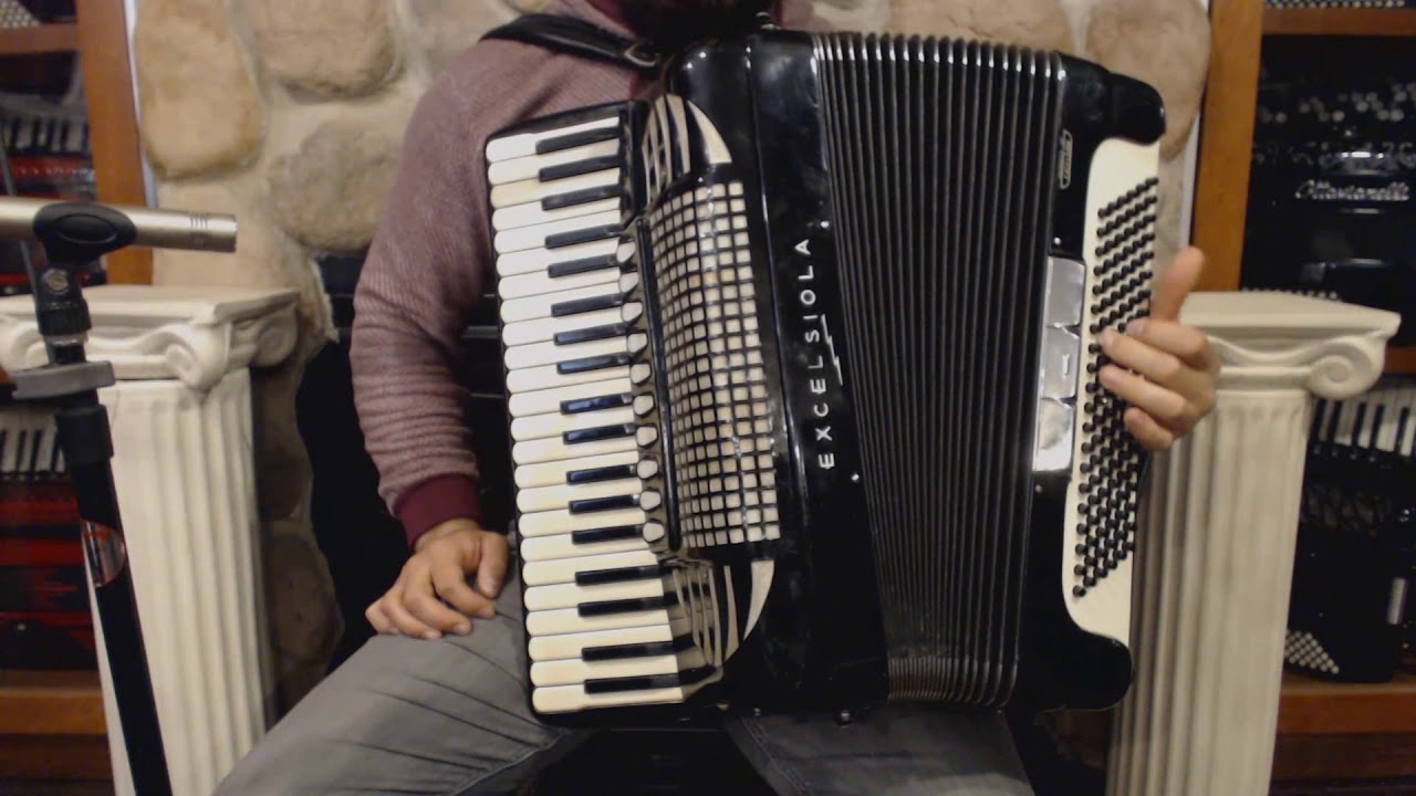 3335 - Black Excelsior Excelsiola 914 Piano Accordion LMMH 41 120 $2499