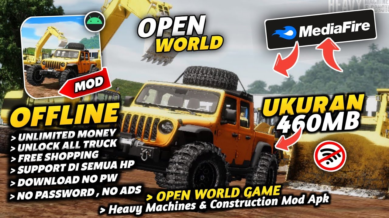 BARU! Heavy Machines & Construction Mod Apk V1.0.3 - UNLIMITED MONEY & NO PASSWORD