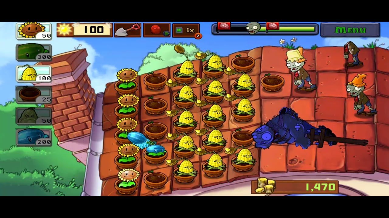 Jogando Plants vs Zombies