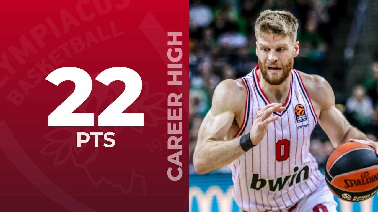 Thomas Walkup (Career-high 22 points, 7 assists): Zalgiris Kaunas-Olympiacos Piraeus 76-95