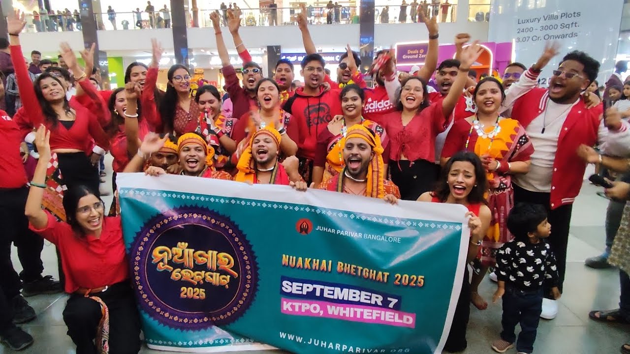Full Flashmob💃🕺 at Nexus Whitefield||Sambalpuri Din Celebration|Nuakhai 2025|Juhar Parivar Bangalore