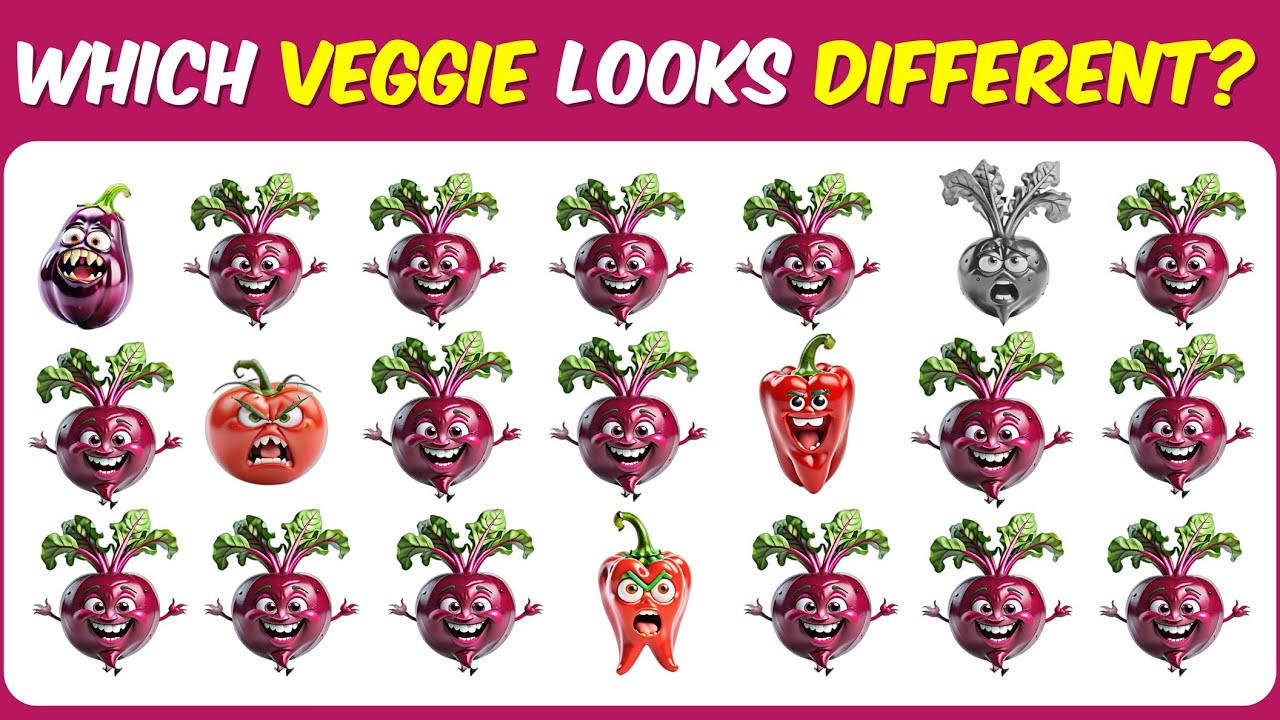 🥦 Can You Spot the Odd Veggie & Guess the Shadow? 😄 | 30 Fun Puzzles | Quizity