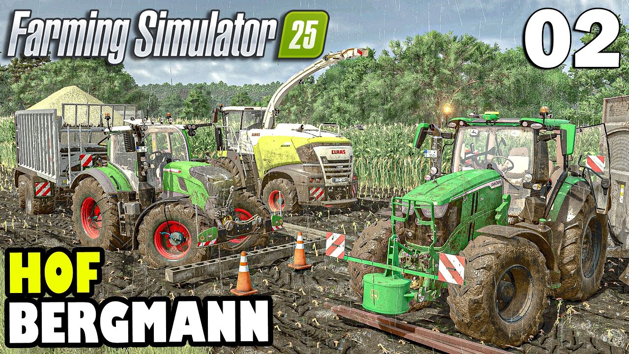 Hard Maize Silage Harvest in a Muddy Field | HOF BERGMANN | FS25 | Timelapse#2