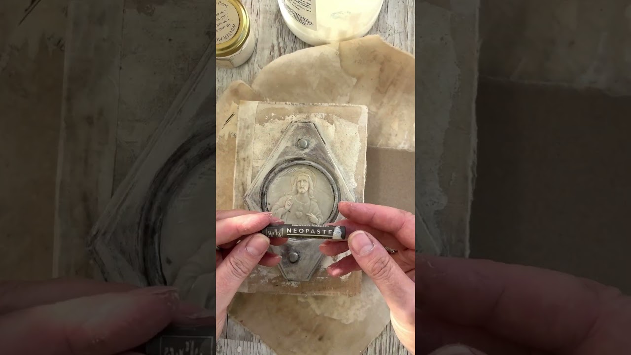 Adding crackle glaze to a vintage style art journal 