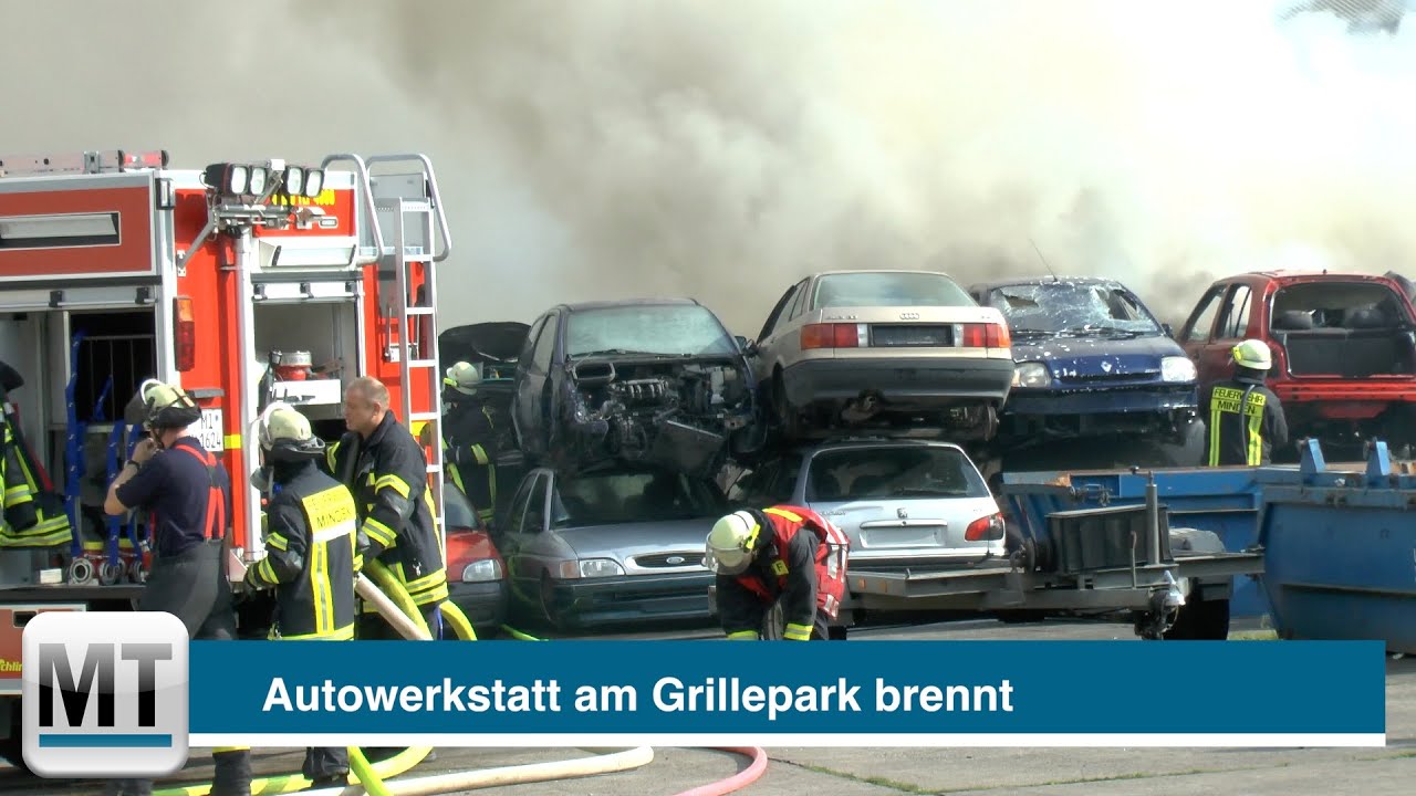 Autowerkstatt am Grillepark brennt - meterhohe Rauchs&auml;ule