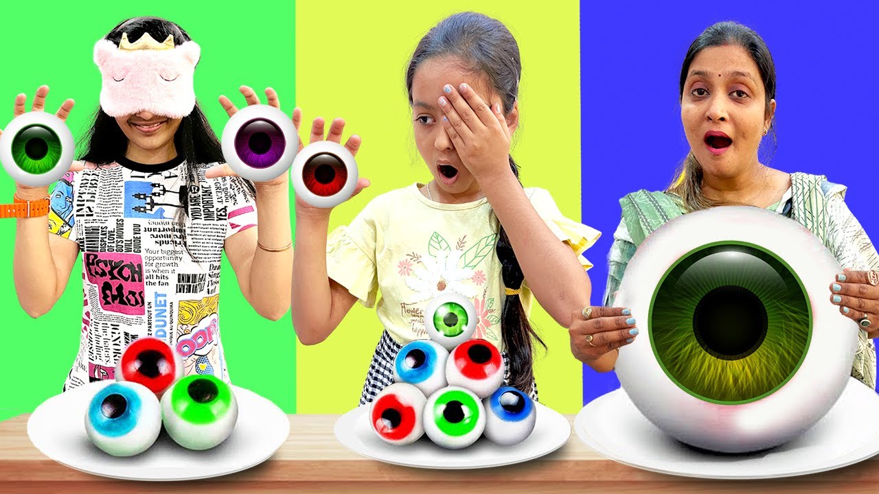 Epic Family Challenge: No Eye vs. One Eye 👁️ vs. Two Eyes! | Cute Sisters