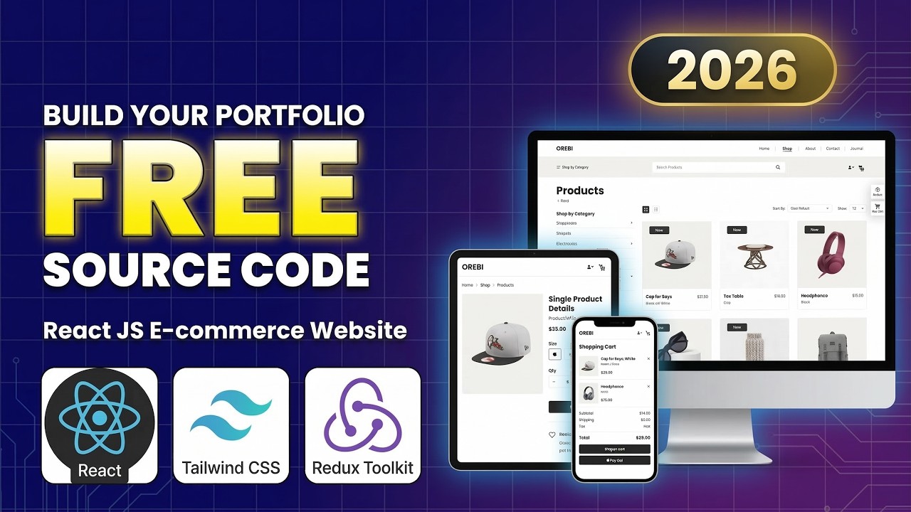 React JS Project : E-commerce website with Reactjs, Tailwindcss, Redux-Toolkit || FREE source code