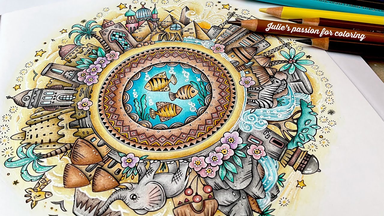 MEINE REISE DURCH AFRIKA by Rita Berman ✏️ Faber Castell Polychromos - easy coloring tutorial