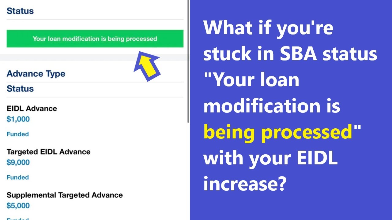 SBA EIDL status says 