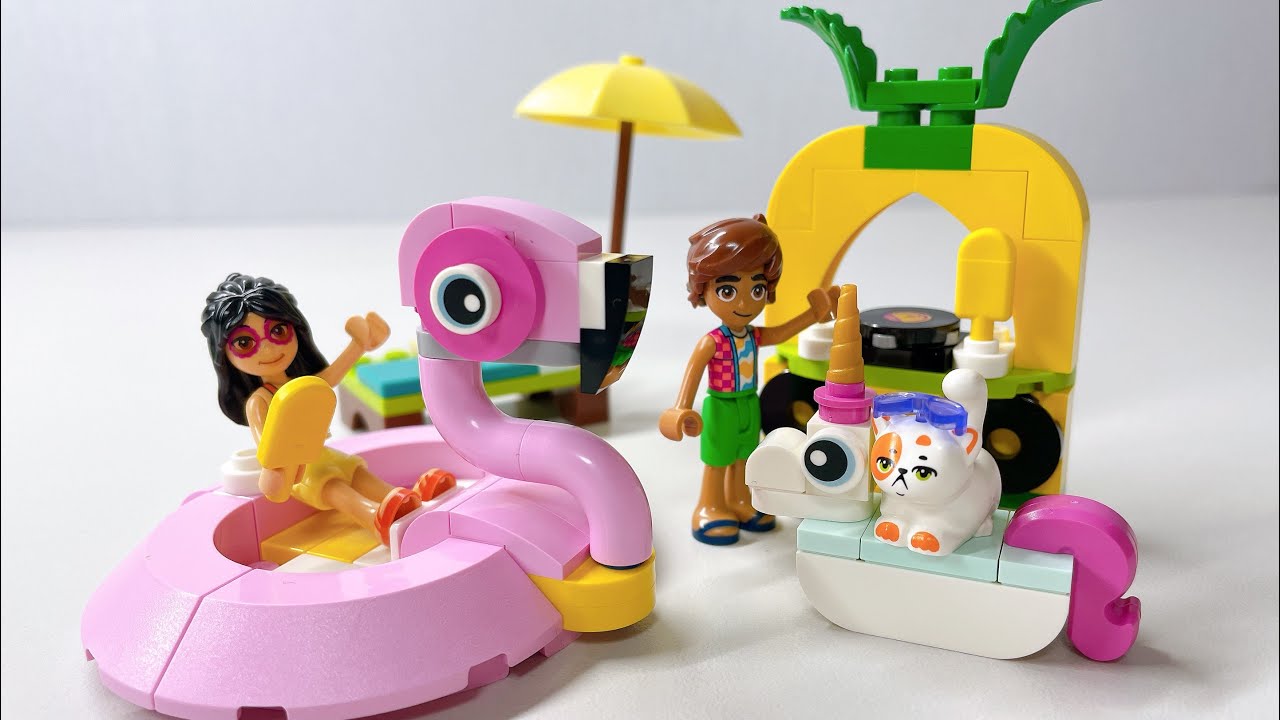 Lego friends Unicorn & Flamingo Pool Party 42658 | Lego friends 2025 summer sets build & review