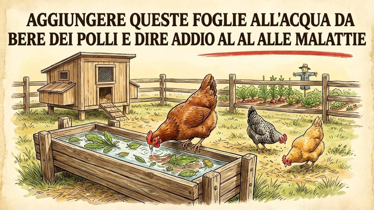 Foglie tritate nell’acqua: il miglior antibiotico naturale per le tue galline