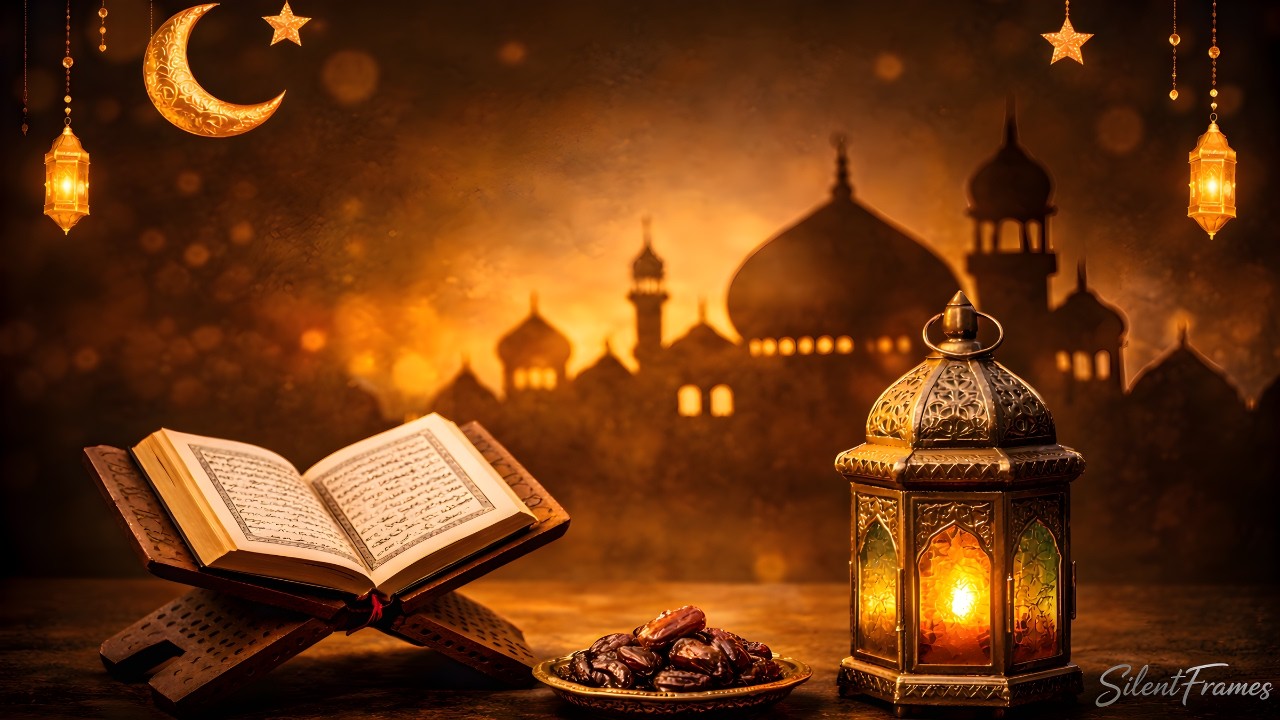 Ramadan Night Ambience 4K 🌙 Quran & Lantern Islamic Background for Prayer