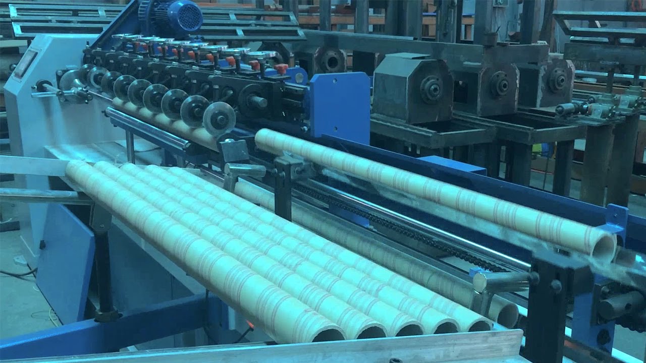 DTY paper tube automatic cutting and curling machine with conveyor textile paper tube finishing line