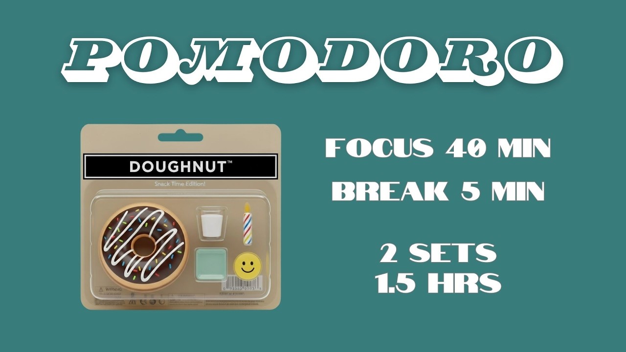 Pomodoro Timer 40/5 (2 Sets 1.5 Hours) | Chill hop Cafe Music | Toy Donut | Study With Me