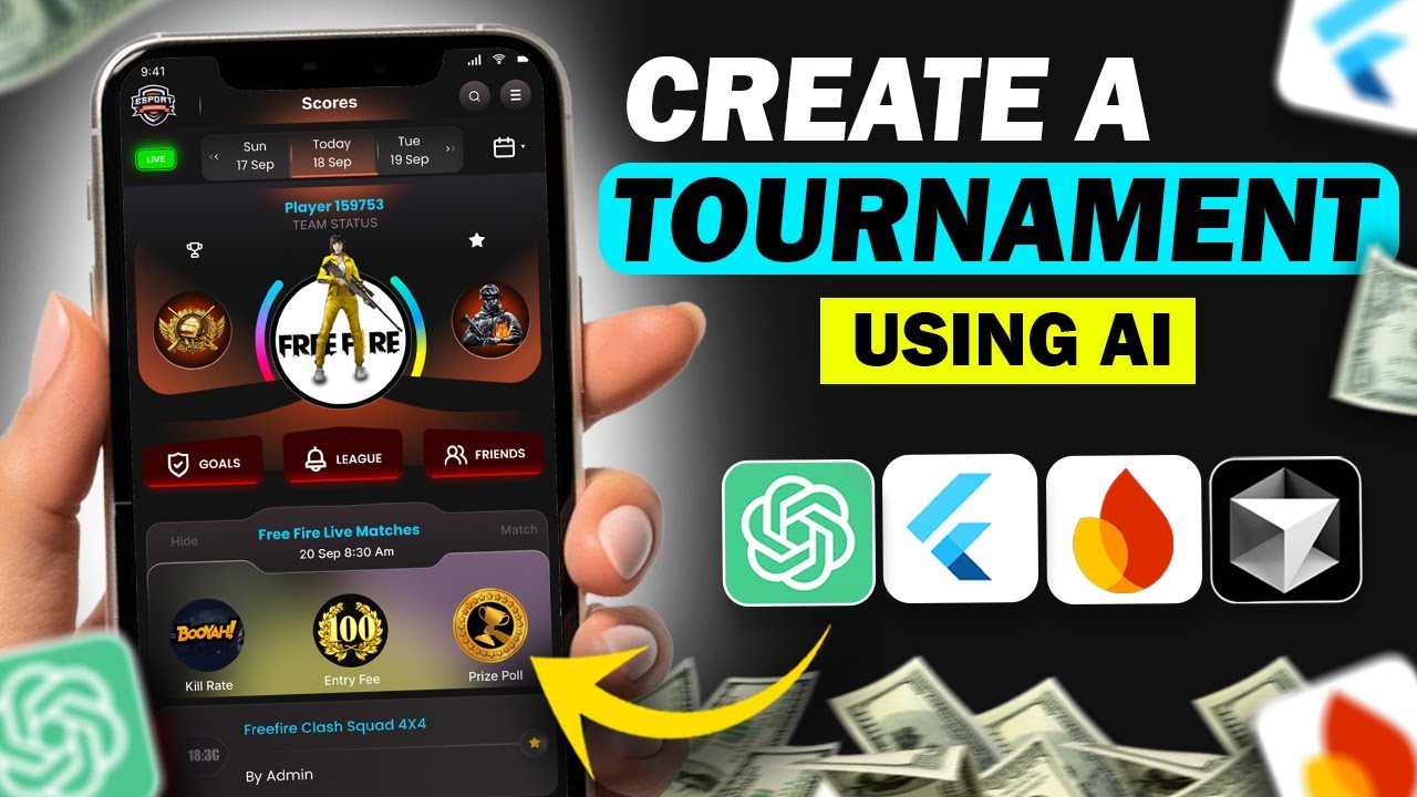 Build PUBG & Free Fire Tournament App with AI (No Code Flutter & Firebase) | You B Tech