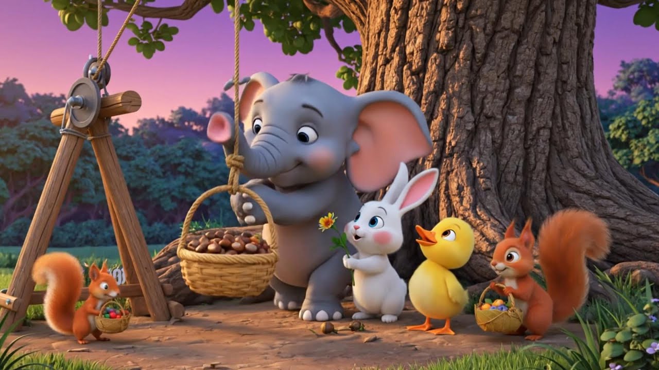 🐰🐤Roro, Dodo, Kiki: Using a Pulley to Transport Chestnuts for Miniature Squirrels