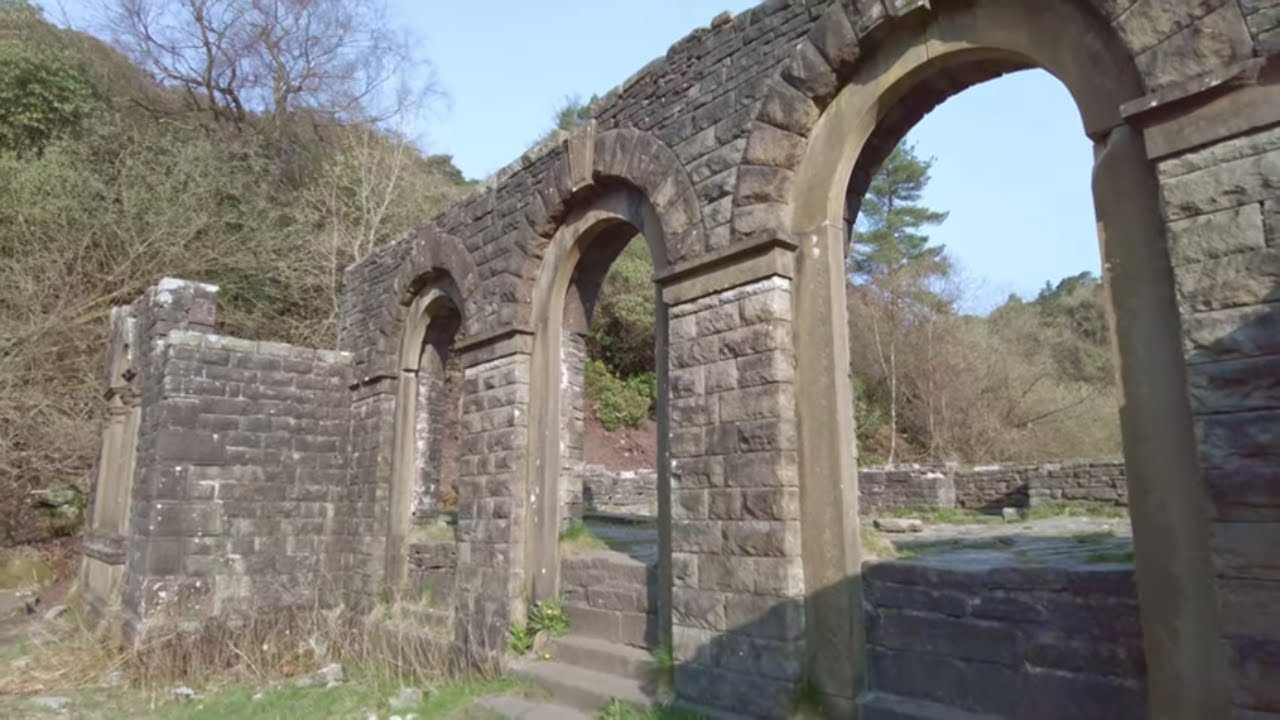 The Ruins of Errwood Hall Walk, English Countryside 4K