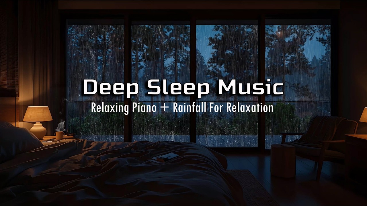 🎹 Calming Piano + Soft Rain Sounds ☔ Deep Sleep Music for Stress Relief & Cozy Night Relaxation