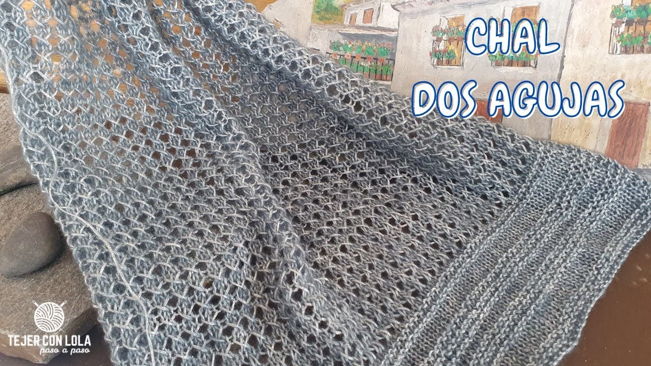 Tejiendo un CHAL RECTO Suave y Ligero🧣  Súper Adictivo! | Cómo Tejer Bufanda Chal