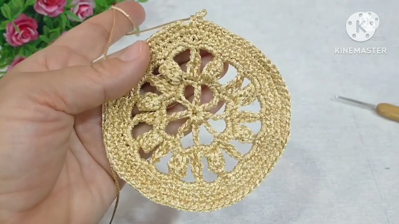 🔥 Round Crochet Doily Step by Stepمفرش كروشيه مدوّر خطوة بخطوة