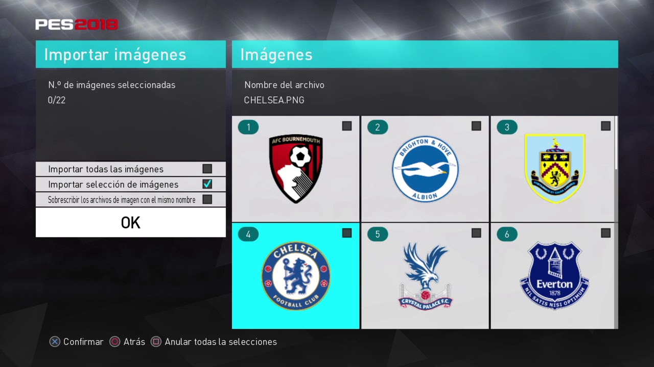 Pes 2018   Escudos de equipos y liga   Premier League