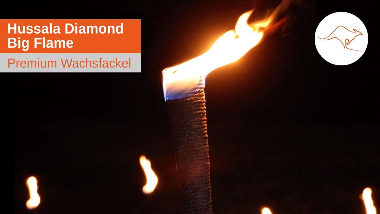 Hussala Diamond Big Flame - Wachsfackel mit breiter effektvoller Flamme