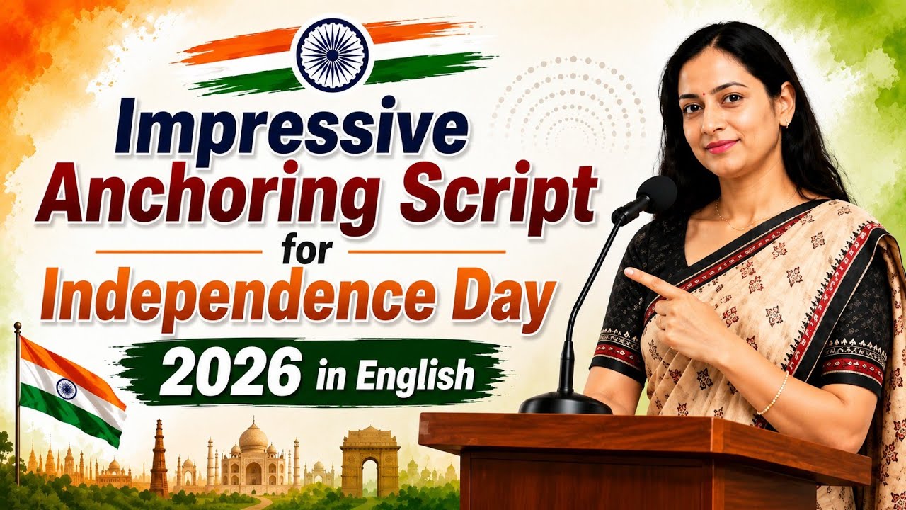 Anchoring Script for Independence Day 2026 in School by Students in English | 15th August august