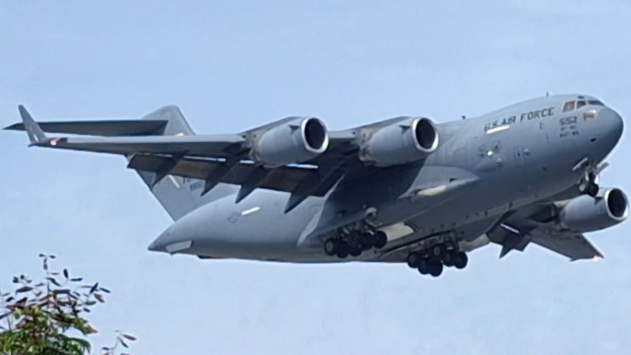 Những lần hiếm hoi vận tải cơ quân sự hạng nặng của Mỹ C-17 đến sân bay Đà Nẵng trong năm 2024.