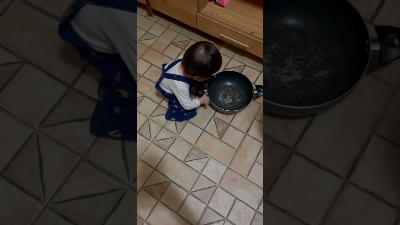 Babies don’t need expensive toys, they are even happy with Cooking Pan 