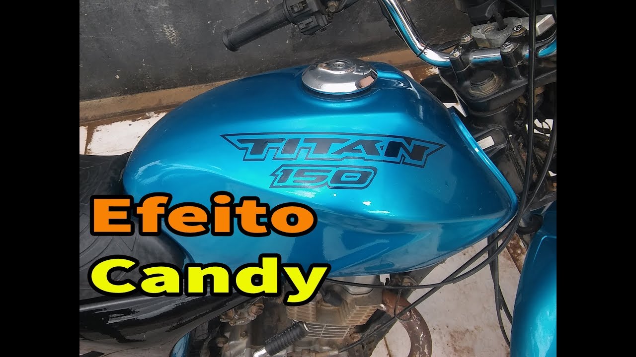 Como pintar moto, Efeito Candy Azul pintura em 150 titan Restoration #2