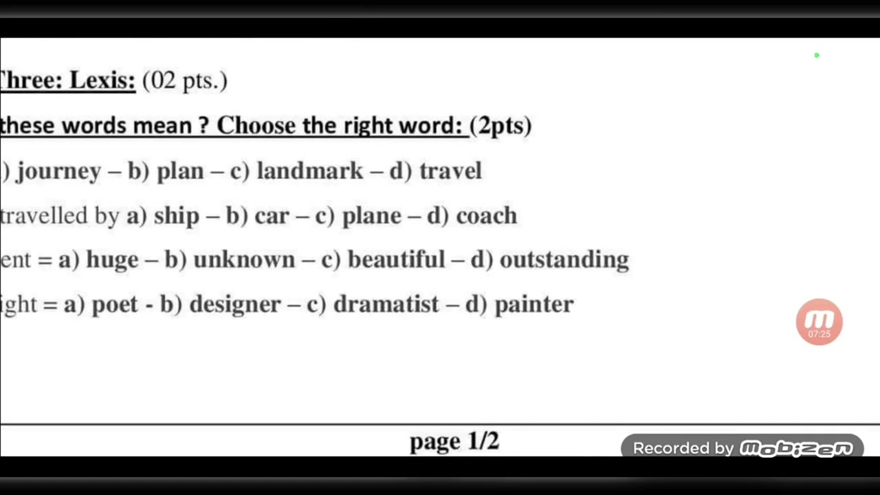 الرابعة متوسط / نموذج لاختبار اللغة الانجليزية للفصل الأول 2022/2023
