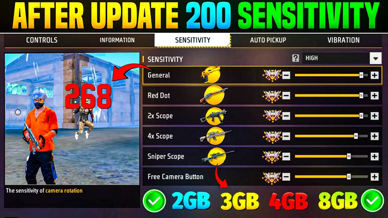 Free Fire Auto Headshot Trick 2025 Sensitivity | Настройка чувствительности при выстреле в голову...