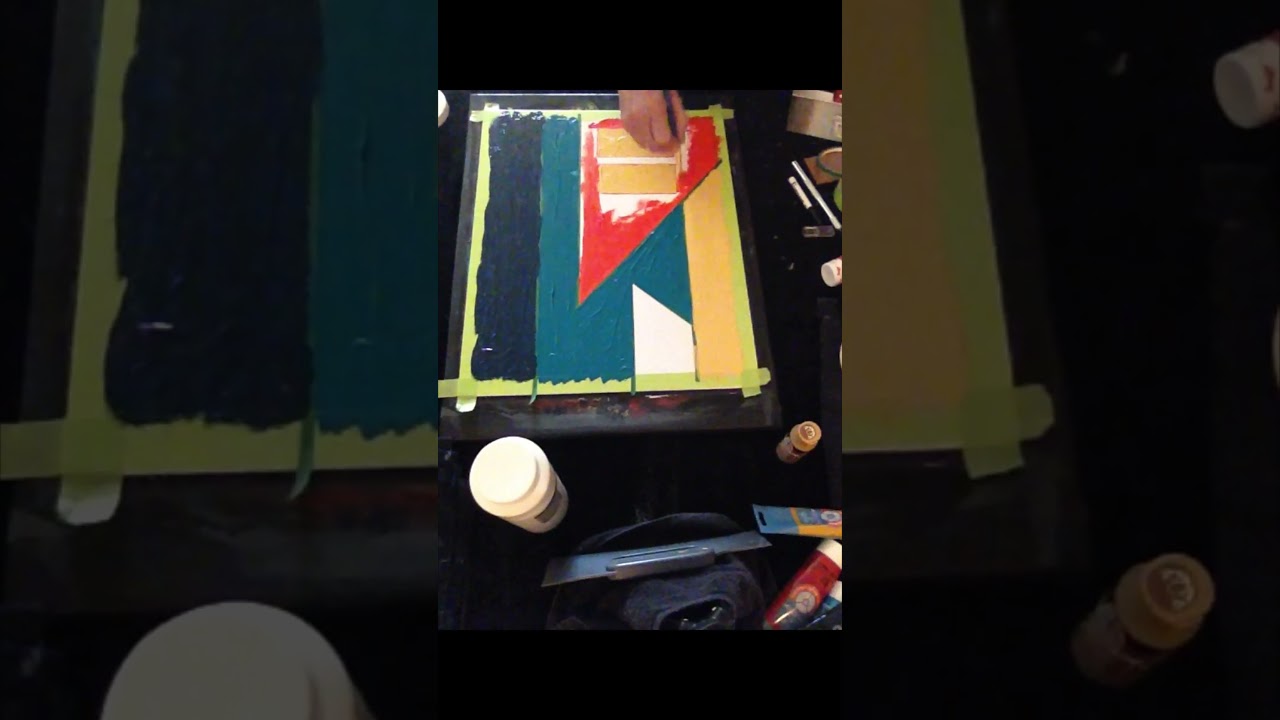 Easy Painting Idea For Beginners / Masking Tape Design