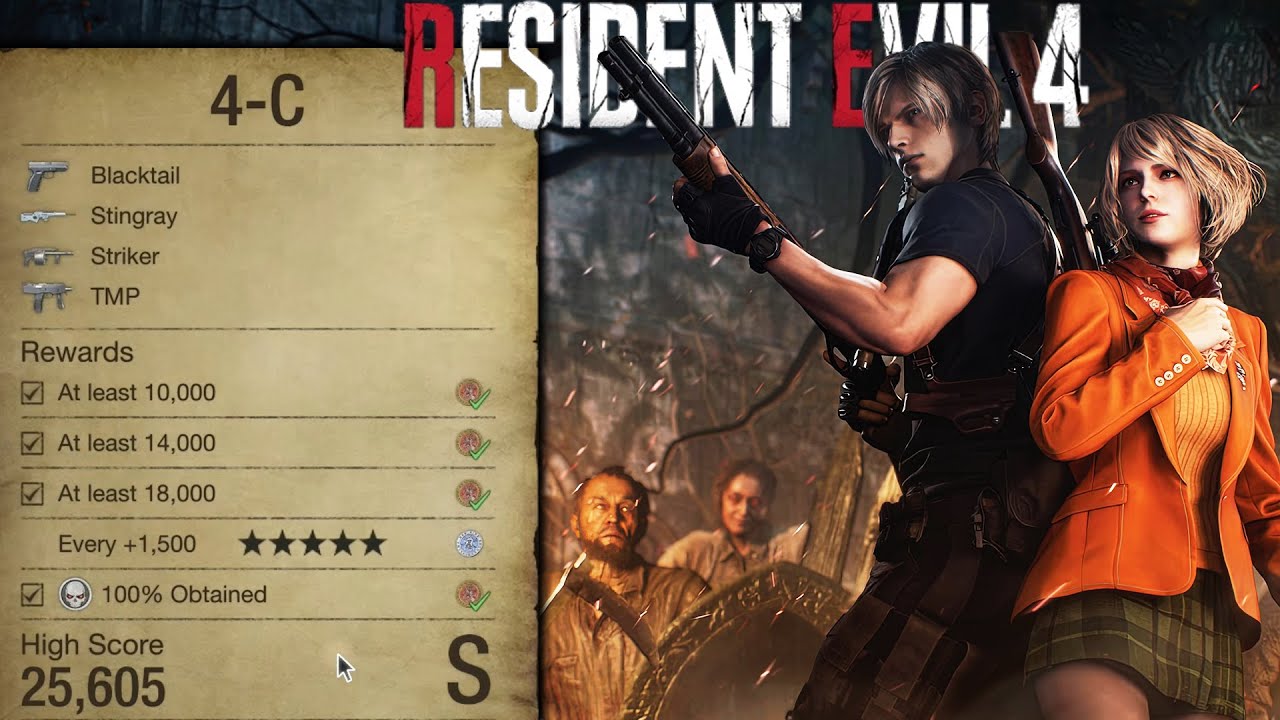 Resident Evil 4 Remake Shooting Range 4-C (All Skulls and 5 Stars)
